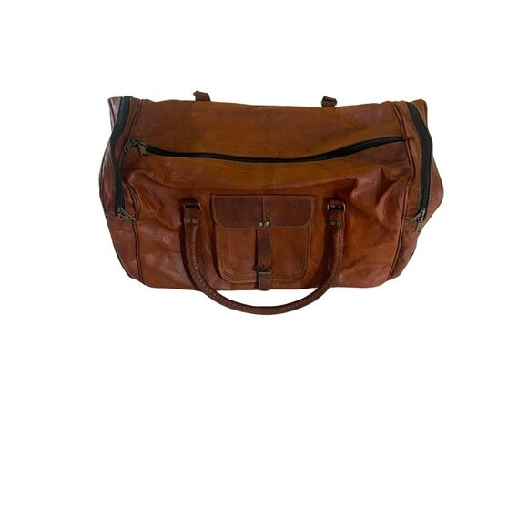 Komal's Passion Other - Komal's Passion 27'' Large Travel Genuine Brown Leather Duffle Bag With Strap